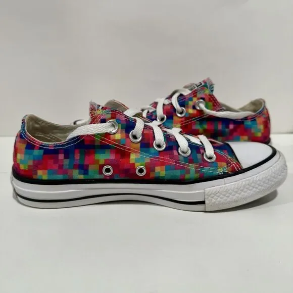 Converse Chuck Taylor Pixel Shoes W6/M4 Pink Blue White Canvas Lace Up Sneakers - Picture 6 of 11